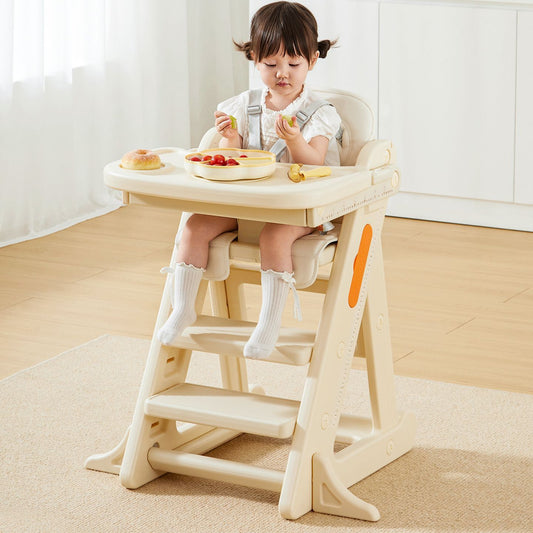 Grow-With-Me High Chair - Adjustable Wooden Seat for Dining & Study