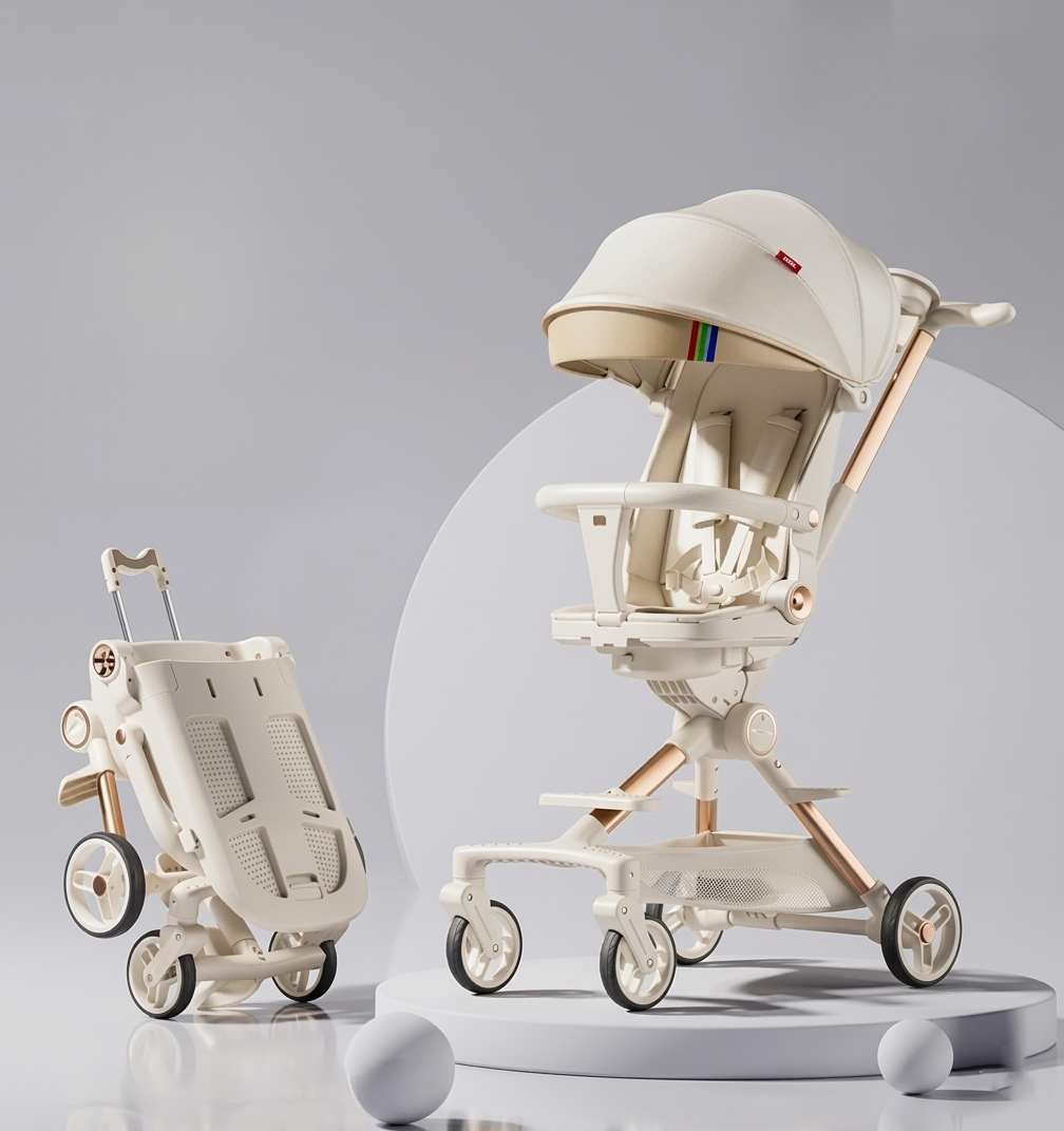 High Landscape Stroller—Lightweight Foldable Double Directional Design Suitable for Sitting or Lying
