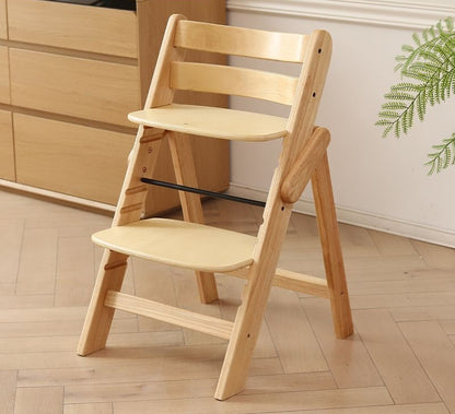Premium Wood Chair—Sturdy Beech High Chair with Adjustable Height Safe Baby Dining & Sitting Support for Home