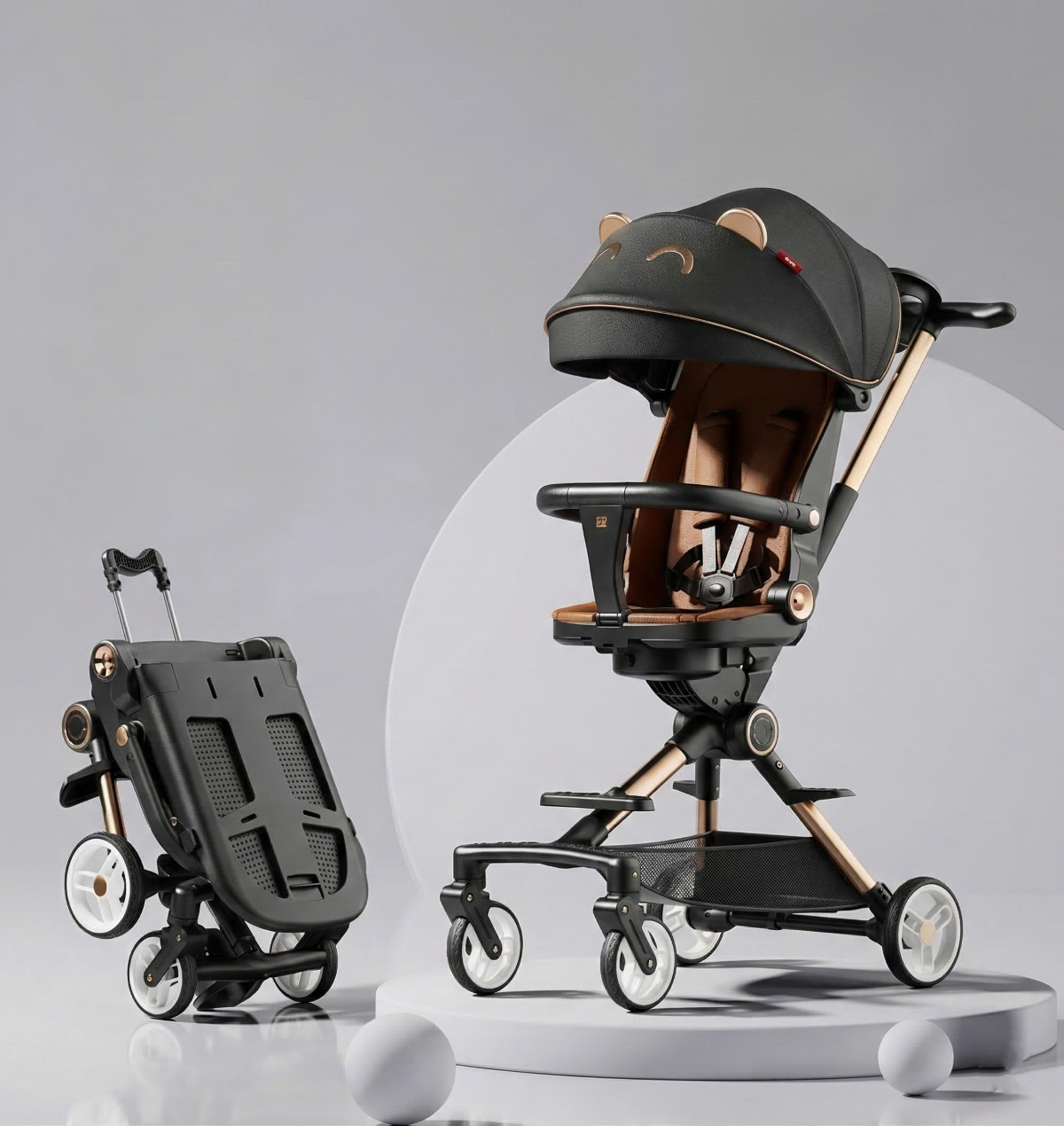 High Landscape Stroller—Lightweight Foldable Double Directional Design Suitable for Sitting or Lying