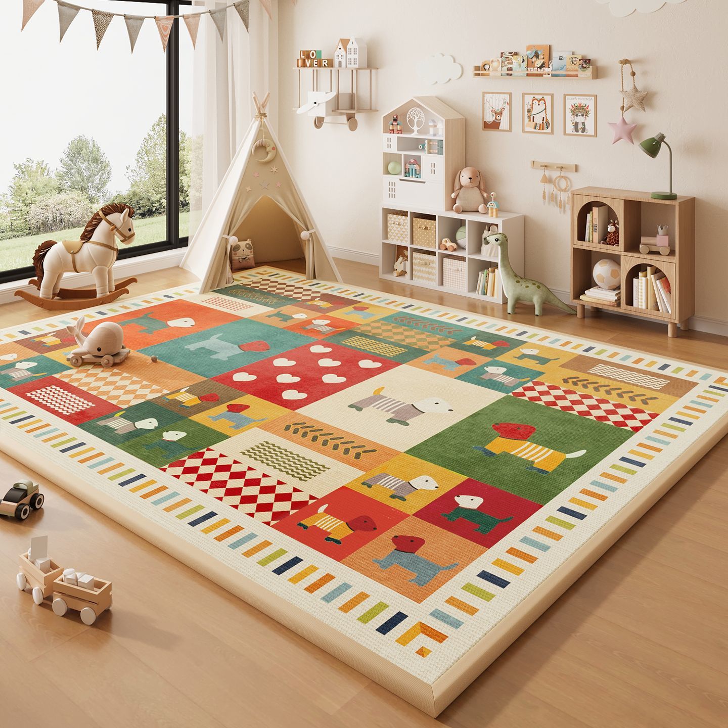 Wipeable Cartoon Play Mat - Waterproof Easy-Clean Play Mat for Baby Crawling