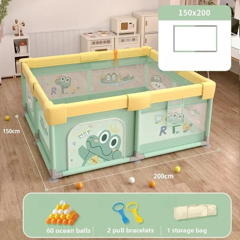 Foldable Baby Playpen - Non-Toxic Indoor Safety Fence & Toddler Activity Area