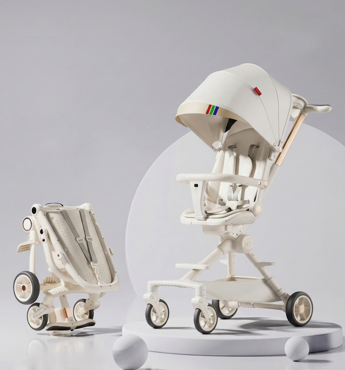 High Landscape Stroller—Lightweight Foldable Double Directional Design Suitable for Sitting or Lying