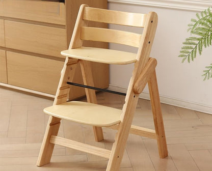 Premium Wood Chair—Sturdy Beech High Chair with Adjustable Height Safe Baby Dining & Sitting Support for Home
