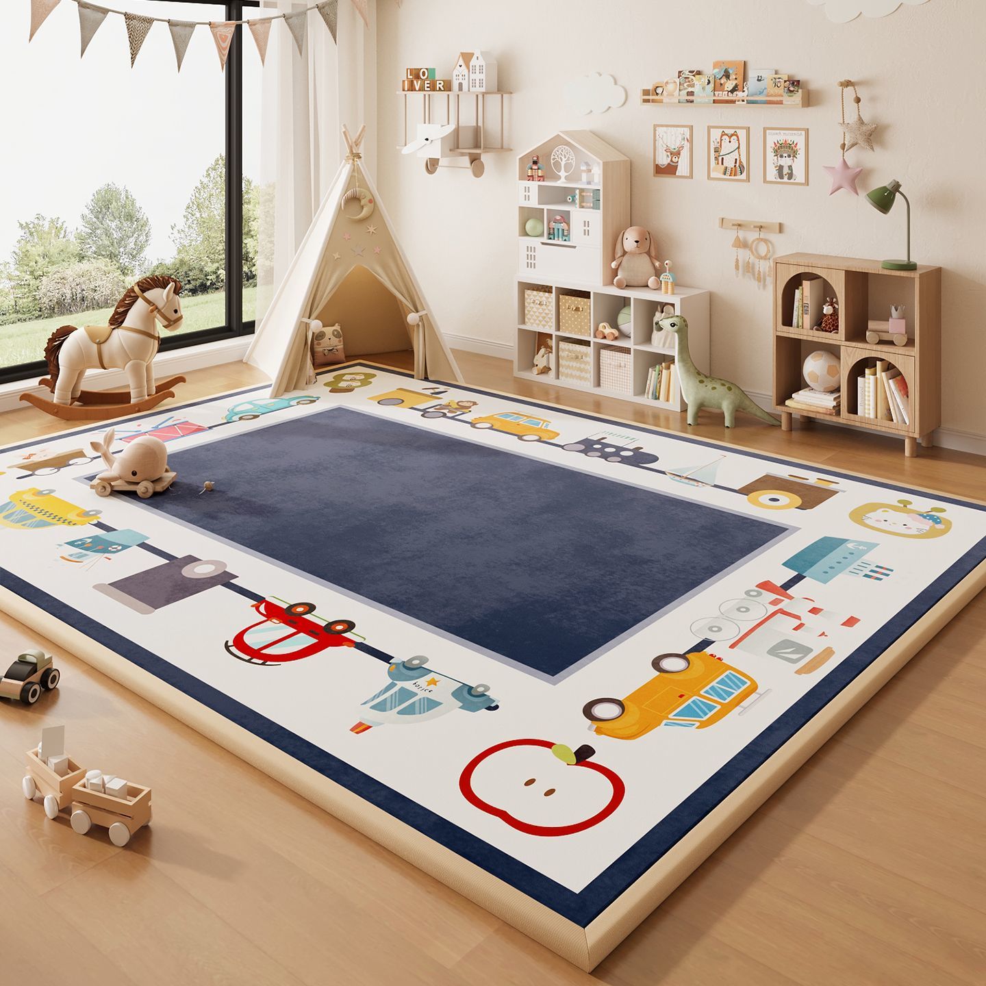 Wipeable Cartoon Play Mat - Waterproof Easy-Clean Play Mat for Baby Crawling