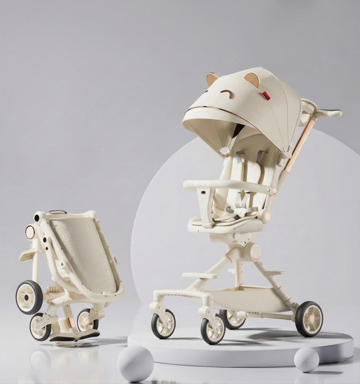 High Landscape Stroller—Lightweight Foldable Double Directional Design Suitable for Sitting or Lying