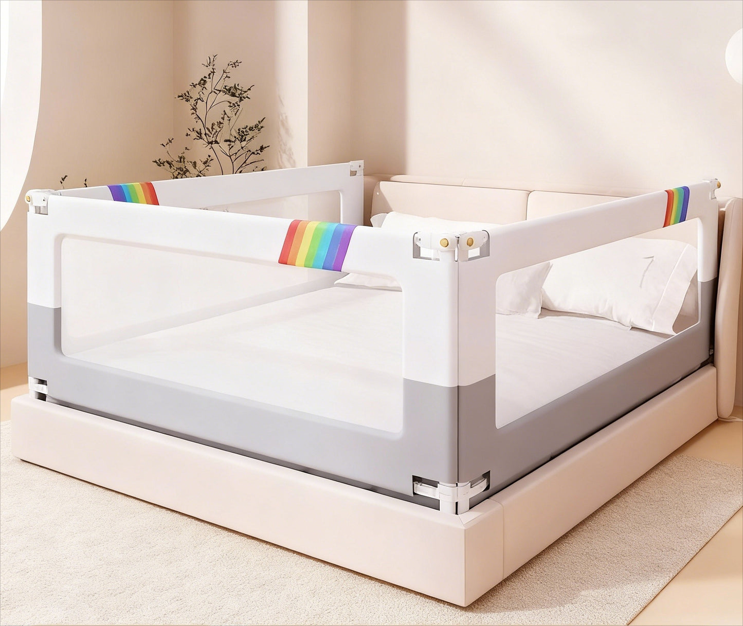 Universal Baby Bed Rail Guard - Reinforced Anti-Fall Barrier with Easy Installation