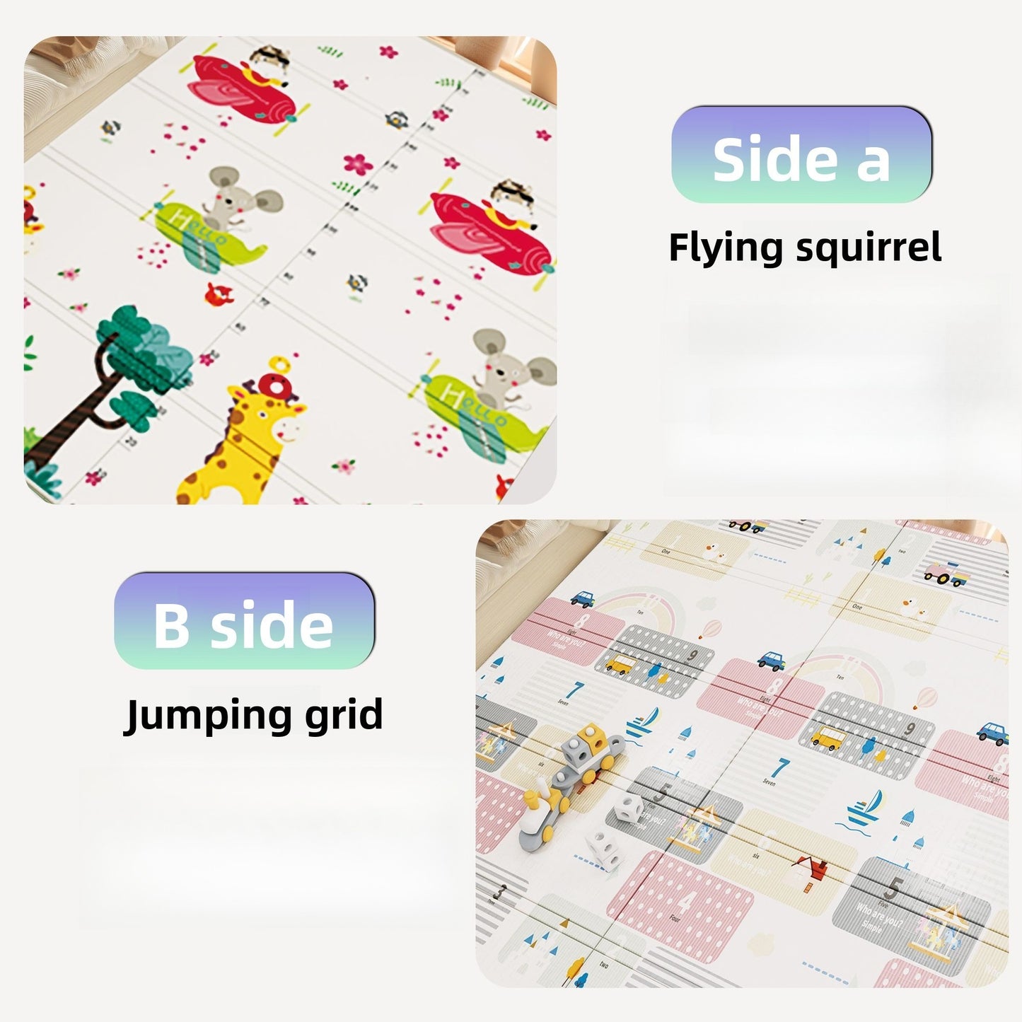 Foldable XPE Play Mat - Extra Thick Non-Toxic Baby Crawling Pad Waterproof & Anti-Slip Floor Mat for Living Room