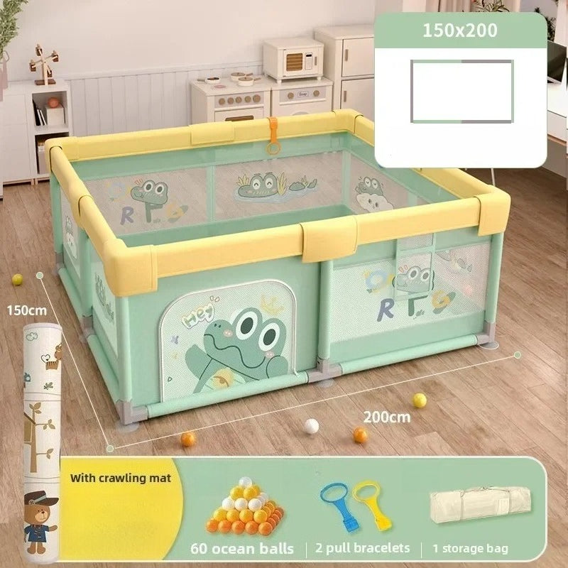 Foldable Baby Playpen - Non-Toxic Indoor Safety Fence & Toddler Activity Area