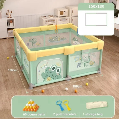 Foldable Baby Playpen - Non-Toxic Indoor Safety Fence & Toddler Activity Area