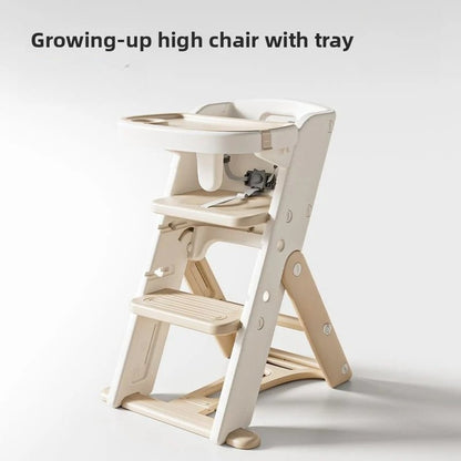 Adjustable High Chair - Portable Growth Seat for Dining and Study with Safe Anti-Tip Design