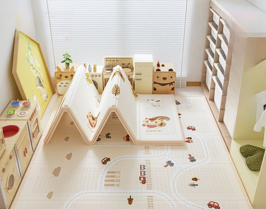 IXPE Foldable Play Mat - Thick Non-Toxic Baby Crawling Pad with Soft Edges