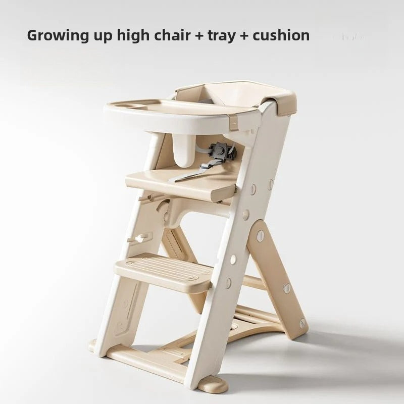 Adjustable High Chair - Portable Growth Seat for Dining and Study with Safe Anti-Tip Design
