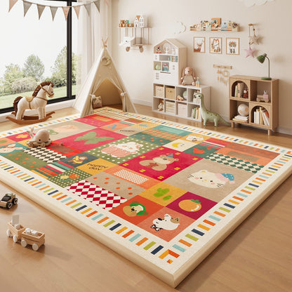 Wipeable Cartoon Play Mat - Waterproof Easy-Clean Play Mat for Baby Crawling