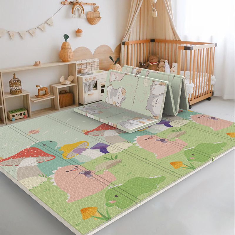 Reversible Baby Floor Pad - Large Foldable XPE Mat with Learning Designs Odorless & Anti-Slip for Indoor Play