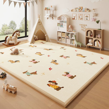 Wipeable Cartoon Play Mat - Waterproof Easy-Clean Play Mat for Baby Crawling
