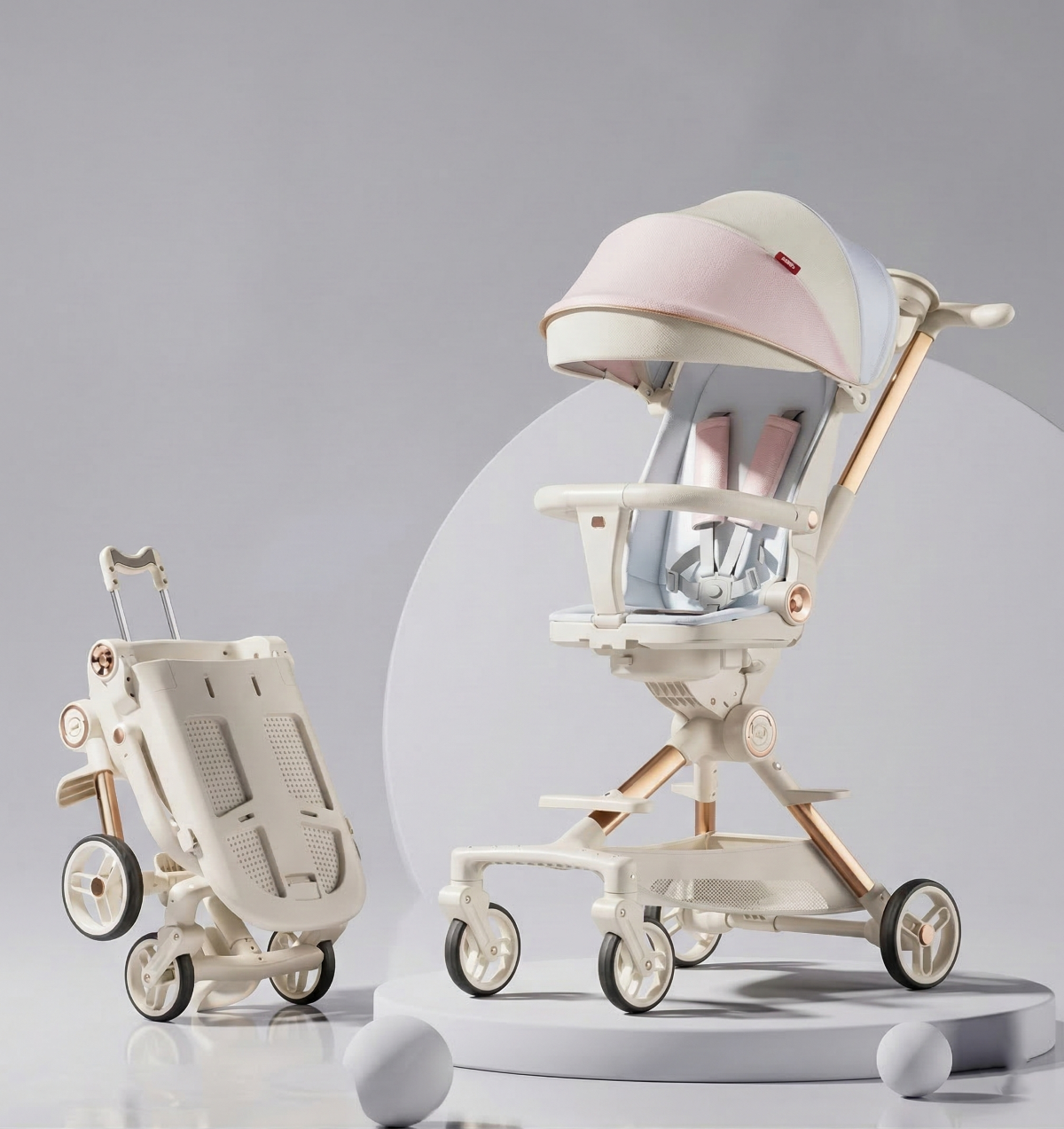 High Landscape Stroller—Lightweight Foldable Double Directional Design Suitable for Sitting or Lying