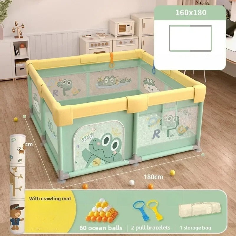 Foldable Baby Playpen - Non-Toxic Indoor Safety Fence & Toddler Activity Area