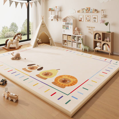 Wipeable Cartoon Play Mat - Waterproof Easy-Clean Play Mat for Baby Crawling