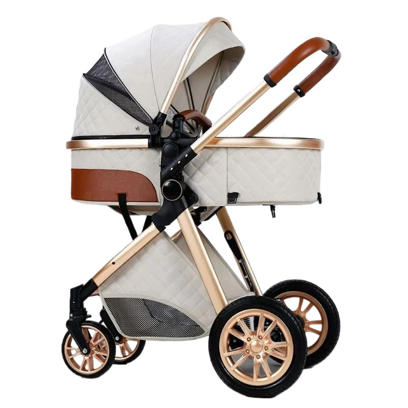 2-in-1 High View Stroller - Foldable Multifunctional System with Car Seat and Adjustable Armrests