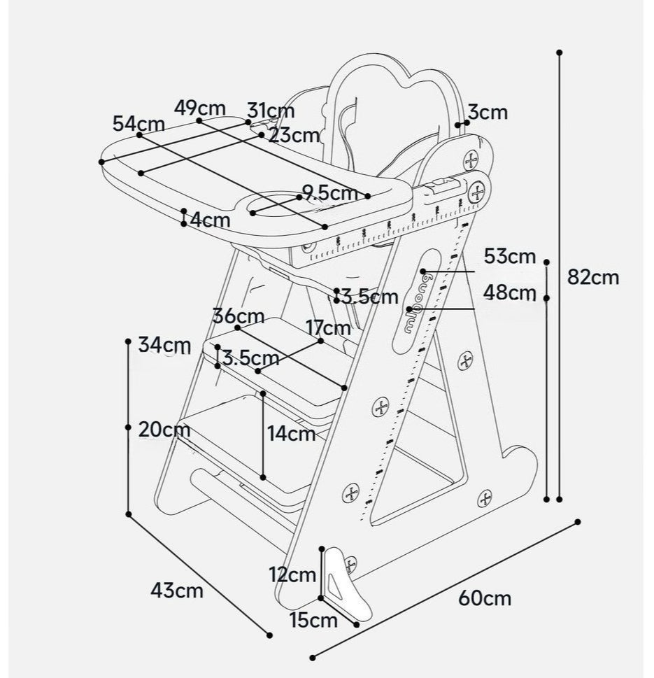 Grow-With-Me High Chair - Adjustable Wooden Seat for Dining & Study