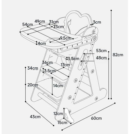 Grow-With-Me High Chair - Adjustable Wooden Seat for Dining & Study