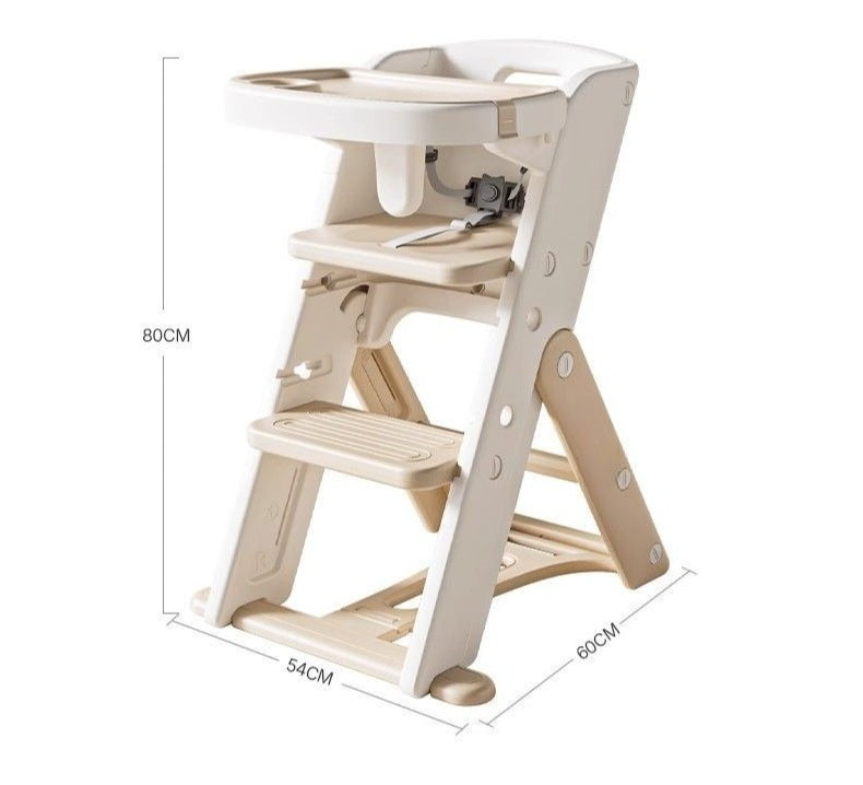Adjustable High Chair - Portable Growth Seat for Dining and Study with Safe Anti-Tip Design