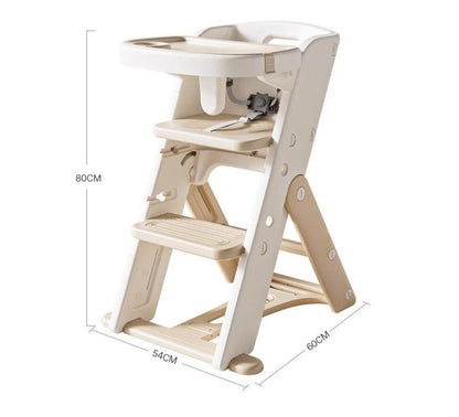 Adjustable High Chair - Portable Growth Seat for Dining and Study with Safe Anti-Tip Design