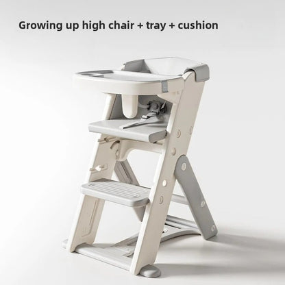 Adjustable High Chair - Portable Growth Seat for Dining and Study with Safe Anti-Tip Design