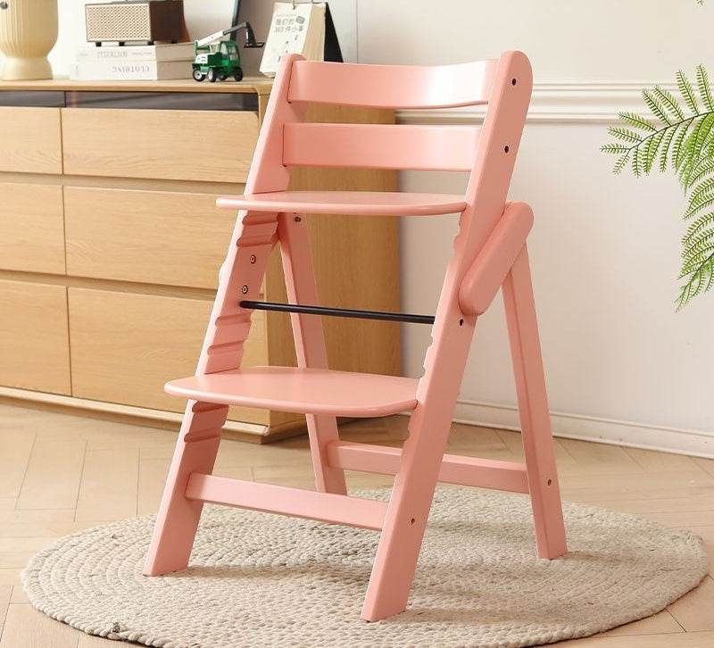 Premium Wood Chair—Sturdy Beech High Chair with Adjustable Height Safe Baby Dining & Sitting Support for Home