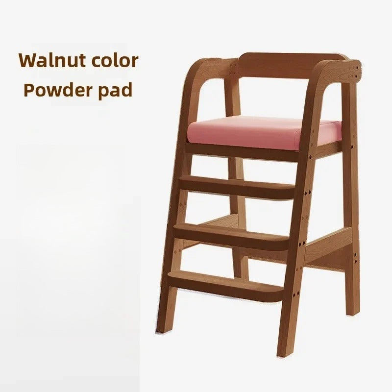 Solid Wood High Chair – Ergonomic Architecture for Toddlers and Adults