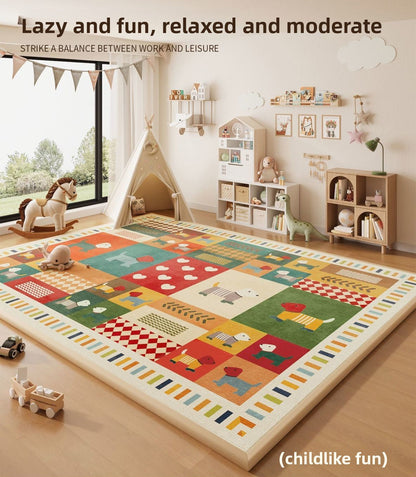 Wipeable Cartoon Play Mat - Waterproof Easy-Clean Play Mat for Baby Crawling