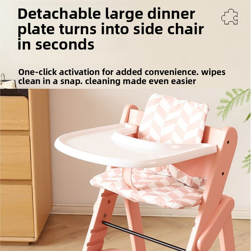 Premium Wood Chair—Sturdy Beech High Chair with Adjustable Height Safe Baby Dining & Sitting Support for Home