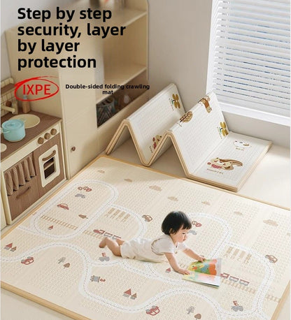 IXPE Foldable Play Mat - Thick Non-Toxic Baby Crawling Pad with Soft Edges
