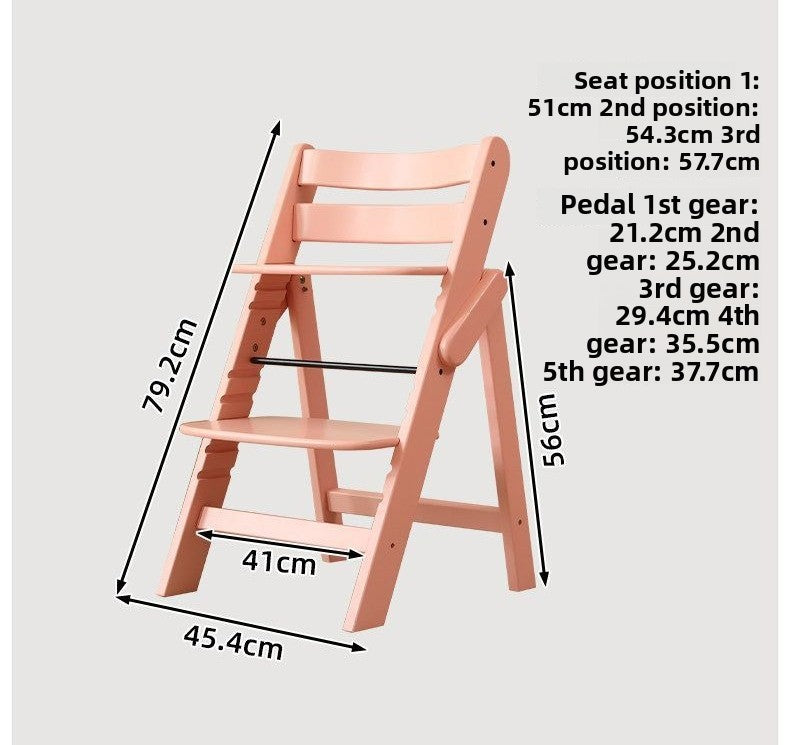 Premium Wood Chair—Sturdy Beech High Chair with Adjustable Height Safe Baby Dining & Sitting Support for Home