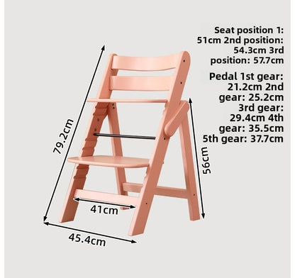Premium Wood Chair—Sturdy Beech High Chair with Adjustable Height Safe Baby Dining & Sitting Support for Home