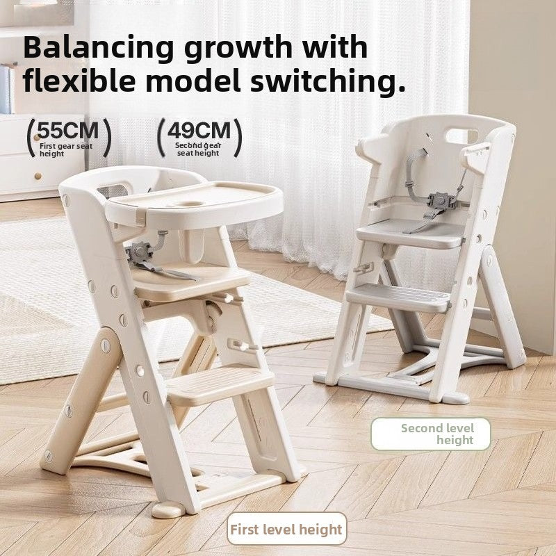 Adjustable High Chair - Portable Growth Seat for Dining and Study with Safe Anti-Tip Design