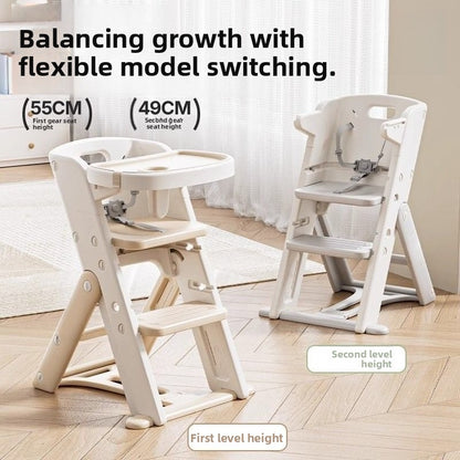 Adjustable High Chair - Portable Growth Seat for Dining and Study with Safe Anti-Tip Design