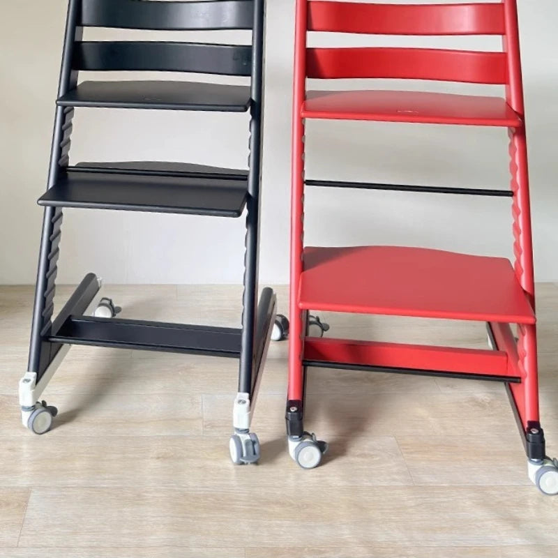 Universal High Chair Wheel Kit - Quiet Swivel Casters with Floor Protection and Tool Free Installation