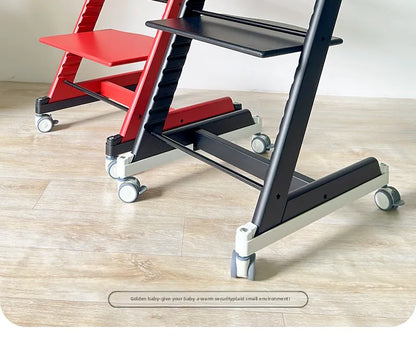 Universal High Chair Wheel Kit - Quiet Swivel Casters with Floor Protection and Tool Free Installation