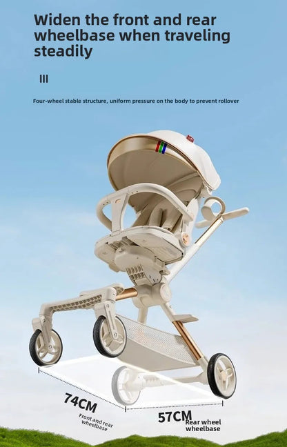 High Landscape Stroller—Lightweight Foldable Double Directional Design Suitable for Sitting or Lying