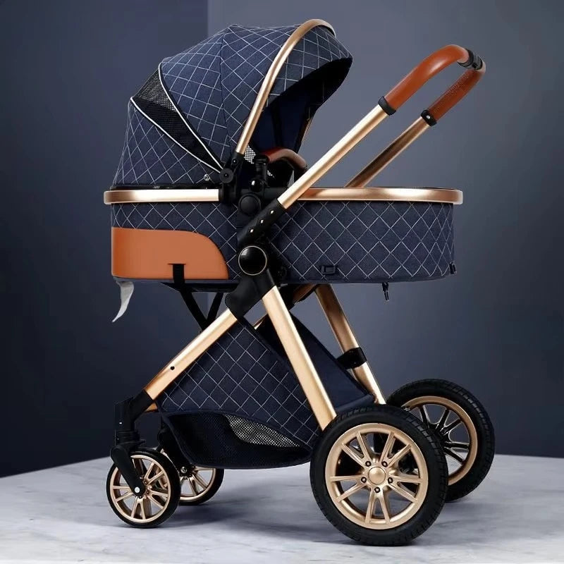 2-in-1 High View Stroller - Foldable Multifunctional System with Car Seat and Adjustable Armrests