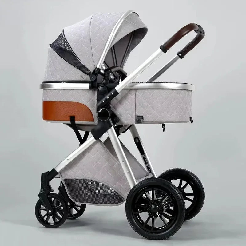 2-in-1 High View Stroller - Foldable Multifunctional System with Car Seat and Adjustable Armrests