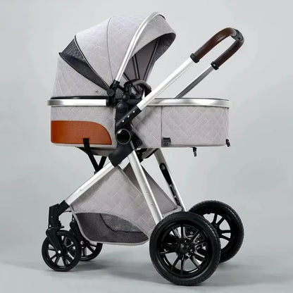 2-in-1 High View Stroller - Foldable Multifunctional System with Car Seat and Adjustable Armrests