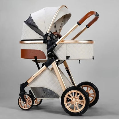 2-in-1 High View Stroller - Foldable Multifunctional System with Car Seat and Adjustable Armrests