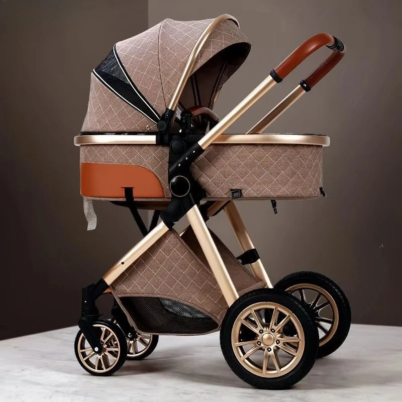 2-in-1 High View Stroller - Foldable Multifunctional System with Car Seat and Adjustable Armrests
