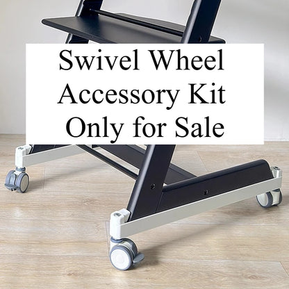Universal High Chair Wheel Kit - Quiet Swivel Casters with Floor Protection and Tool Free Installation