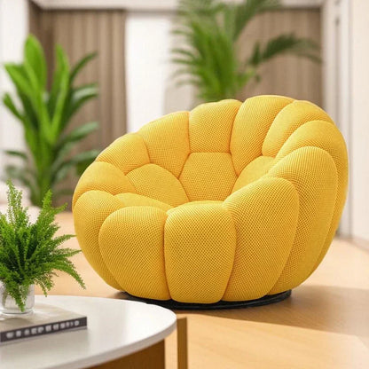 Bloom in Comfort – Pumpkin Puff Swivel Lounge Chair