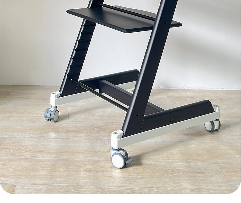 Universal High Chair Wheel Kit - Quiet Swivel Casters with Floor Protection and Tool Free Installation