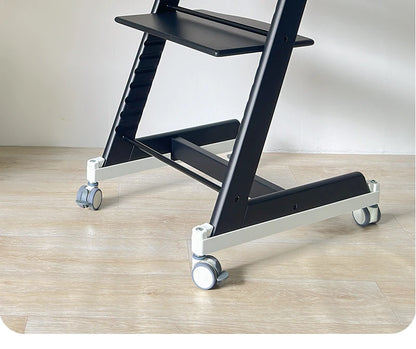Universal High Chair Wheel Kit - Quiet Swivel Casters with Floor Protection and Tool Free Installation
